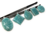 5Pcs Amazonite Gemstone Charms, Sterling Silver Charms, Natural Peruvian Amazonite Charms , DIY Jewelry Making Supplies