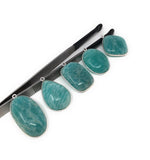5Pcs Amazonite Gemstone Charms, Sterling Silver Charms, Natural Peruvian Amazonite Charms , DIY Jewelry Making Supplies