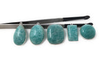5Pcs Amazonite Gemstone Charms, Sterling Silver Charms, Natural Peruvian Amazonite Charms , DIY Jewelry Making Supplies