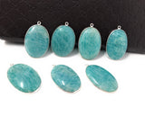 Sterling Silver Amazonite Gemstone Charms, Natural Gemstone Charms Jewelry Supplies for DIY Jewelry Making, Wholesale Large Charms, 1 Pc