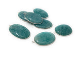 Sterling Silver Amazonite Gemstone Charms, Natural Gemstone Charms Jewelry Supplies for DIY Jewelry Making, Wholesale Large Charms, 1 Pc