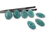 Sterling Silver Amazonite Gemstone Charms, Natural Gemstone Charms Jewelry Supplies for DIY Jewelry Making, Wholesale Large Charms, 1 Pc