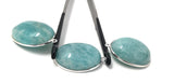 3Pcs Amazonite Gemstone Charms, Sterling Silver Charms, Natural Peruvian Amazonite Charms, DIY Jewelry Making Supplies