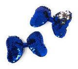 Reversible Sequin Bow Hair Clips, Hair Bow With Alligator Clips, Sequins Hair Bow Kids Girl Barrette Hair Accessories , Blue, Pink, 1 Pc