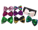 Reversible Sequin Mermaid Bow Hair Clips, Colorful Rainbow Sequins Hair Bow Kids Hair Accessories, Girls Barrette Clips, 1 Pc