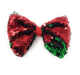 Reversible Sequin Mermaid Bow Hair Clips, Red Sequins Hair Bow Kids Hair Accessories, Girls Barrette Clips, 1 Pc