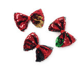 Reversible Sequin Mermaid Bow Hair Clips, Red Sequins Hair Bow Kids Hair Accessories, Girls Barrette Clips, 1 Pc