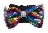 Flip Sequins Bow Headband, Head Wrap for Girls, Stretchy Headband, Turban Headbands, Wide Headbands, 14" Headband with Large 6-1/2" Bow 1 Pc