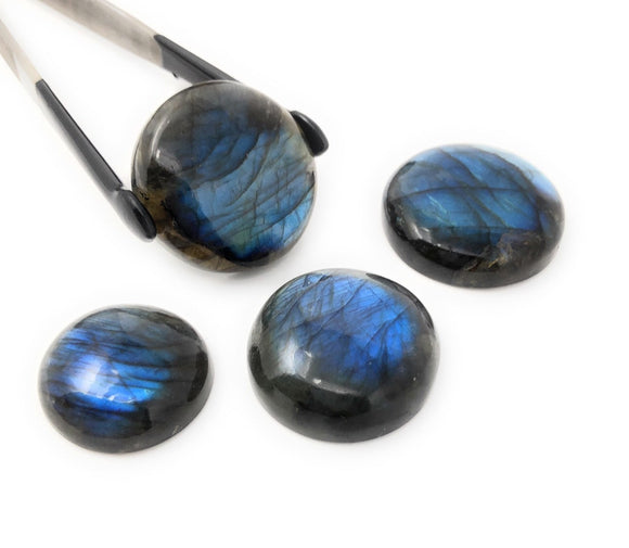 4 Pcs Labradorite Cabochon, Natural Gemstone Labradorite Cabochon, Wire Wrapping Jewelry Supplies, Wholesale Cabochons, 25mm-34mm