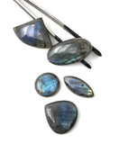 Wholesale 5 Pcs Shape Labradorite Cabochon, Natural Gemstone Labradorite Cabochon, Wire Wrapping Jewelry Supplies, DIY Jewelry 23mm-42mm