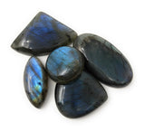 Wholesale 5 Pcs Shape Labradorite Cabochon, Natural Gemstone Labradorite Cabochon, Wire Wrapping Jewelry Supplies, DIY Jewelry 23mm-42mm