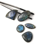 Wholesale 5 Pcs Shape Labradorite Cabochon, Natural Gemstone Labradorite Cabochon, Wire Wrapping Jewelry Supplies, DIY Jewelry 23mm-42mm