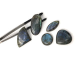 Wholesale 5 Pcs Shape Labradorite Cabochon, Natural Gemstone Labradorite Cabochon, Wire Wrapping Jewelry Supplies, DIY Jewelry 23mm-42mm