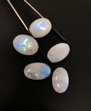 3Pcs Moonstone Cabochon, Gemstone Cabochons, Natural Rainbow Moonstone Cabochon Wholesale Lot, Wire Wrapping, Large Size Cabs, 28mm - 34mm