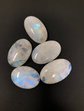 3Pcs Moonstone Cabochon, Gemstone Cabochons, Natural Rainbow Moonstone Cabochon Wholesale Lot, Wire Wrapping, Large Size Cabs, 28mm - 34mm
