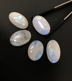 3Pcs Moonstone Cabochon, Gemstone Cabochons, Natural Rainbow Moonstone Cabochon Wholesale Lot, Wire Wrapping, Large Size Cabs, 28mm - 34mm