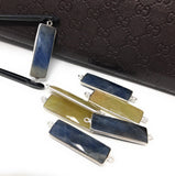 Sapphire Gemstone Connectors, Sterling Silver Gemstone Briolette Double Loop Charms, Jewelry Supplies, Jewelry Findings, 36.5mmX10mm, 1 Pc