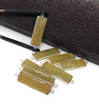 Sapphire Gemstone Connectors, Sterling Silver Gemstone Briolette Double Loop Charms, Jewelry Supplies, Jewelry Findings, 36.5mmX10mm, 1 Pc