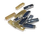 Sapphire Gemstone Connectors, Sterling Silver Gemstone Briolette Double Loop Charms, Jewelry Supplies, Jewelry Findings, 36.5mmX10mm, 1 Pc