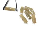 Sapphire Gemstone Connectors, Sterling Silver Gemstone Briolette Double Loop Charms, Jewelry Supplies, Jewelry Findings, 36.5mmX10mm, 1 Pc