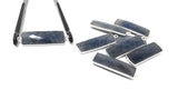 Sapphire Gemstone Connectors, Sterling Silver Gemstone Briolette Double Loop Charms, Jewelry Supplies, Jewelry Findings, 36.5mmX10mm, 1 Pc