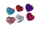 Reversible Sequin Heart Shape Hair Clips, Sequins Hair Bow Kids Hair Accessories, Valentines Clips for Girls, 1 Pc