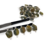 5Pcs Sapphire Connectors, Sterling Silver Gemstone Connectors, Briolette Connectors, Wholesale Sapphire Links for Jewelry Making, 17mm-22 mm