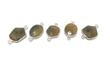5Pcs Sapphire Connectors, Sterling Silver Gemstone Connectors, Briolette Connectors, Wholesale Sapphire Links for Jewelry Making, 17mm-22 mm