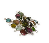5 Pcs/10 Pcs Tourmaline Connectors, Sterling Silver Gemstone Connectors, Wholesale Jewelry Findings for DIY Jewelry Making, Bulk Lot