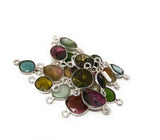5 Pcs/10 Pcs Tourmaline Connectors, Sterling Silver Gemstone Connectors, Wholesale Jewelry Findings for DIY Jewelry Making, Bulk Lot