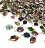 5 Pcs/10 Pcs Tourmaline Connectors, Sterling Silver Gemstone Connectors, Wholesale Jewelry Findings for DIY Jewelry Making, Bulk Lot