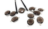 5Pcs/4Pcs Smokey Quartz Connectors, Sterling Silver Gemstone Connectors, Wholesale Jewelry Findings for DIY Jewelry Making, Bulk Lot Charms