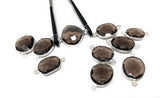 5Pcs/4Pcs Smokey Quartz Connectors, Sterling Silver Gemstone Connectors, Wholesale Jewelry Findings for DIY Jewelry Making, Bulk Lot Charms