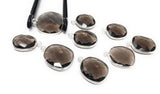 5Pcs Smokey Quartz Charms, Sterling Silver Gemstone Charms, Wholesale Jewelry Supplies for DIY Jewelry Making, Bulk Lot Charms