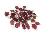 10 Pcs Pink Tourmaline Connectors, Sterling Silver Gemstone Connectors, Wholesale Jewelry Findings for DIY Jewelry Making, Bulk Lot