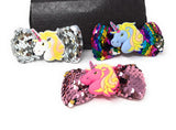 Reversible Sequin Unicorn Hair Clips, Unicorn Hair Clip, Sequin Unicorn Bow With Alligator Clips, Barrettes Rainbow Unicorn Clip, 1 Pc