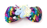 Reversible Sequin Unicorn Hair Clips, Unicorn Hair Clip, Sequin Unicorn Bow With Alligator Clips, Barrettes Rainbow Unicorn Clip, 1 Pc