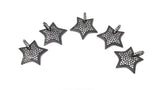 CZ Micro Pave Star Pendant, Gun Metal Plated Star Pendant, Jewelry Supplies, Jewelry Findings, Micro Pave Pendants, DIY Jewelry, 1 Pc