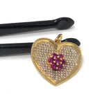 CZ Micro Pave Heart Charms, Jewelry Supplies for DIY Jewelry, Love Charms, CZ Charms in Gold Plated/Silver Plated/Rose Gold/Gun metal