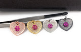 CZ Micro Pave Heart Charms, Jewelry Supplies for DIY Jewelry, Love Charms, CZ Charms in Gold Plated/Silver Plated/Rose Gold/Gun metal
