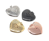 CZ Micro Pave Heart Charms, Jewelry Supplies for DIY Jewelry, Love Charms, CZ Charms in Gold Plated/Silver Plated/Rose Gold/Gun metal