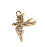 CZ Micro Pave Bird Charms, Jewelry Supplies for DIY Jewelry Making, Flying Bird Animal Charms, CZ Charms, 1 Pc