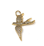 CZ Micro Pave Bird Charms, Jewelry Supplies for DIY Jewelry Making, Flying Bird Animal Charms, CZ Charms, 1 Pc