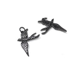 CZ Micro Pave Bird Charms, Jewelry Supplies for DIY Jewelry Making, Flying Bird Animal Charms, CZ Charms, 1 Pc