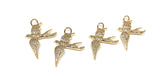 CZ Micro Pave Bird Charms, Jewelry Supplies for DIY Jewelry Making, Flying Bird Animal Charms, CZ Charms, 1 Pc