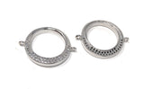 CZ Micro Pave Ring Connector, CZ Disc Connector, Jewelry Making Supplies, Bracelet Connector, Jewelry Findings for DIY Jewelry Making, 1 Pc