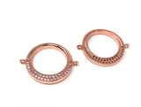 CZ Micro Pave Ring Connector, CZ Disc Connector, Jewelry Making Supplies, Bracelet Connector, Jewelry Findings for DIY Jewelry Making, 1 Pc