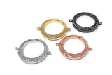 CZ Micro Pave Ring Connector, CZ Disc Connector, Jewelry Making Supplies, Bracelet Connector, Jewelry Findings for DIY Jewelry Making, 1 Pc
