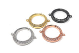 CZ Micro Pave Ring Connector, CZ Disc Connector, Jewelry Making Supplies, Bracelet Connector, Jewelry Findings for DIY Jewelry Making, 1 Pc