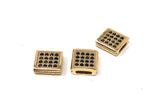CZ Micro Pave Square Beads, Pave Beads, Spacer Beads, CZ Bulk Beads, Pave Spacer Beads, Jewelry Findings for DIY Jewelry Making, 1 Pc